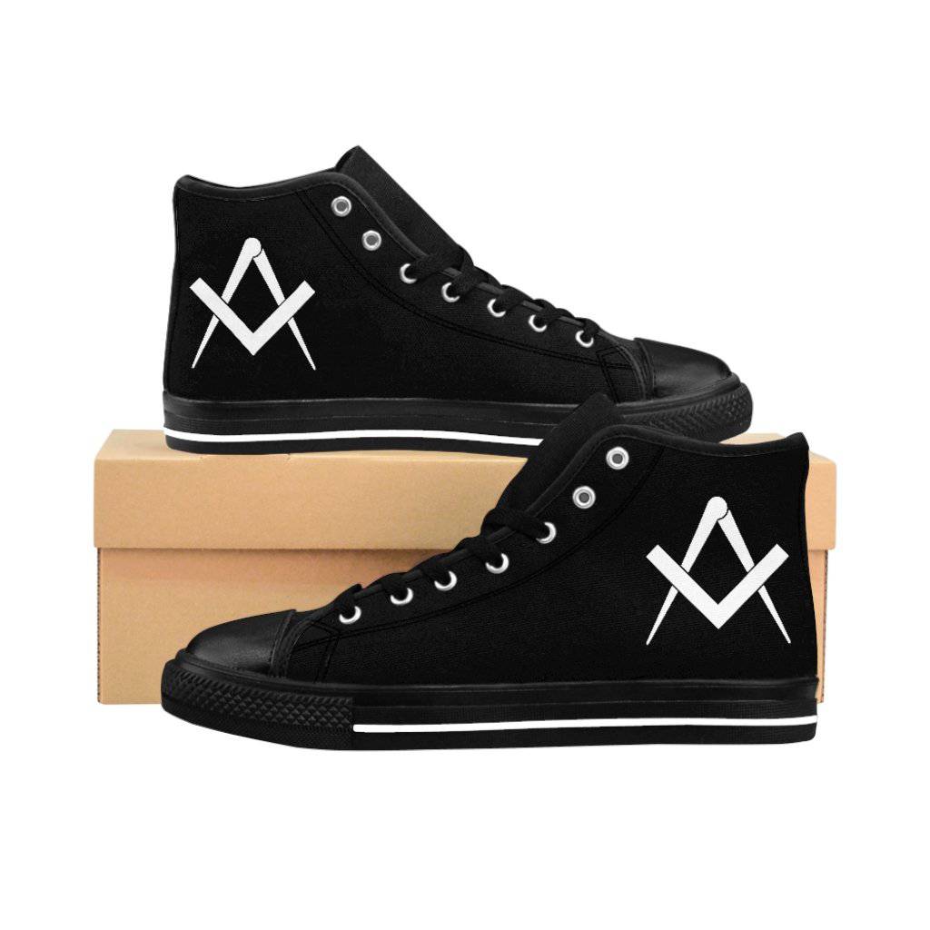 Master Mason Blue Lodge Sneaker - High-Top Black Square & Compass