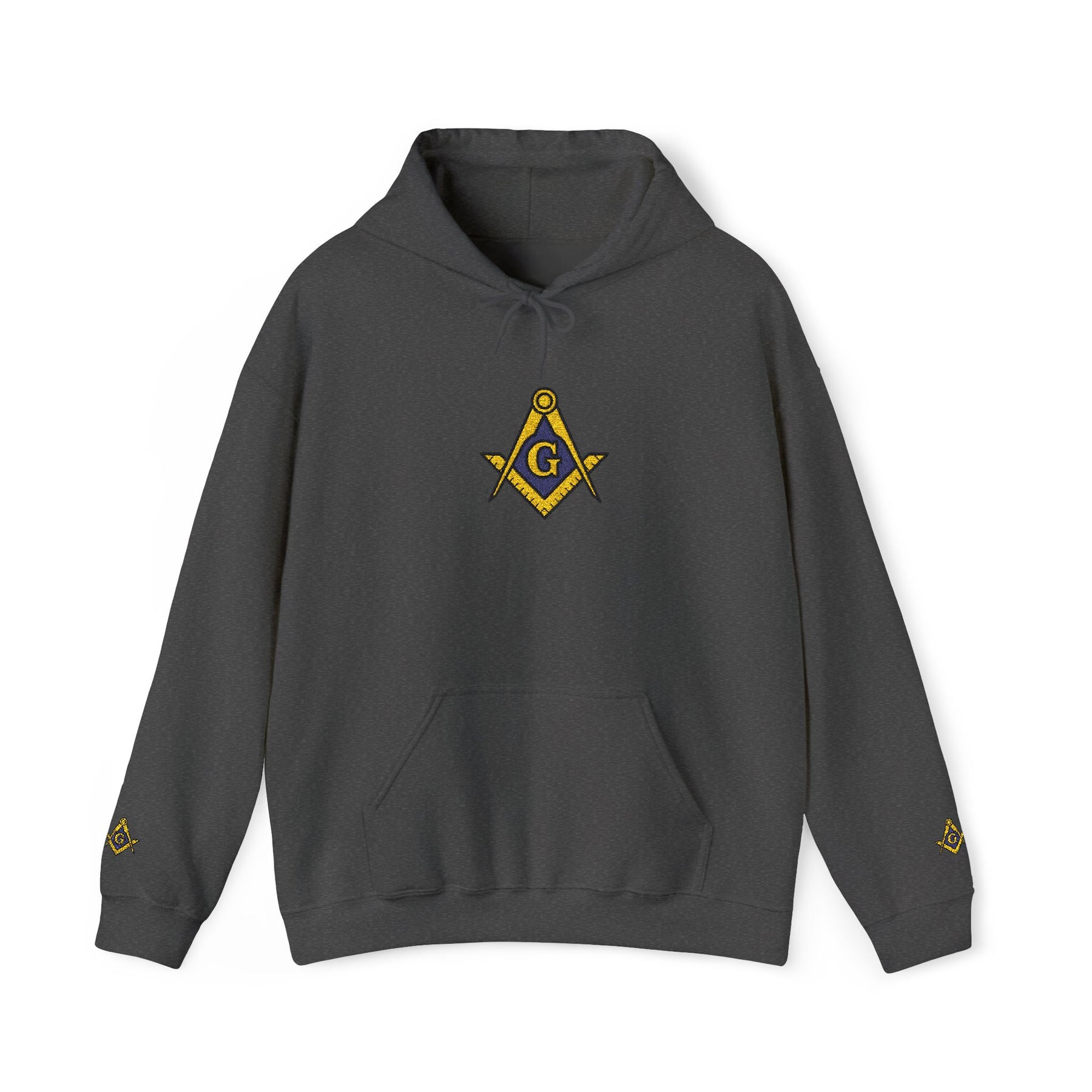 Master Mason Blue Lodge Hoodie - Soft Cotton Poly Blend Embroidered Detail - Bricks Masons