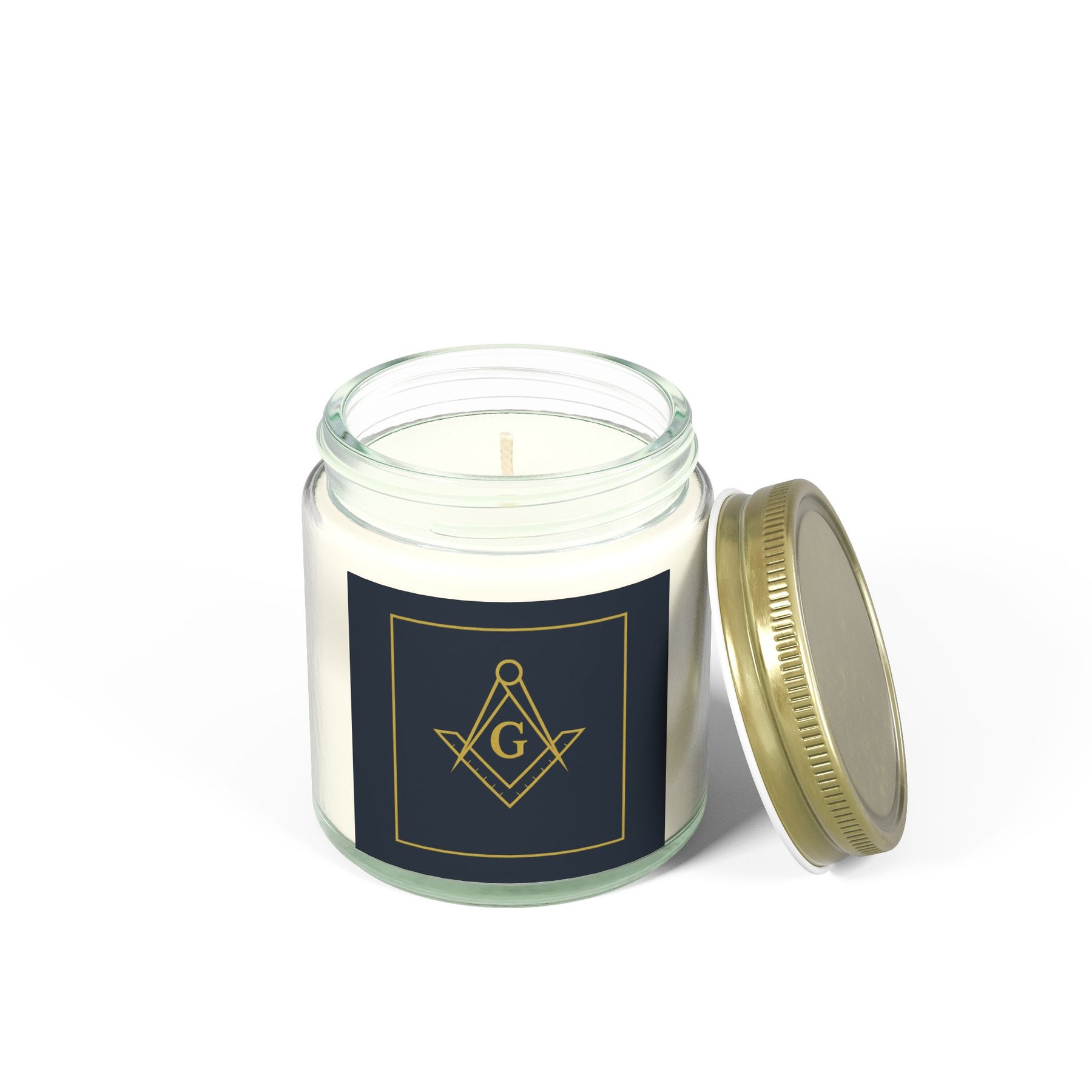 Master Mason Blue Lodge Candle - Scented Coconut Apricot Wax, 4oz & 9oz - Bricks Masons