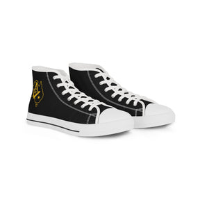 Master Mason Blue Lodge Australia Jurisdiction Sneaker - High Top Black & White Golden Map - Bricks Masons