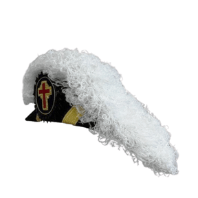 Past Commander Knights Templar Commandery Chapeau - All White Plumes