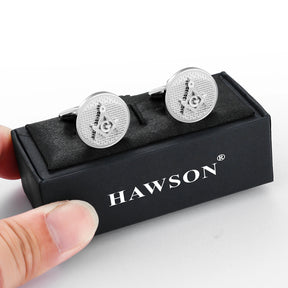 Master Mason Blue Lodge Cufflink - Silver Stainless Steel - Bricks Masons