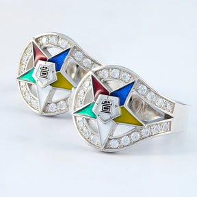 OES Ring - Colorful Star with Altar and Open Bible - Bricks Masons