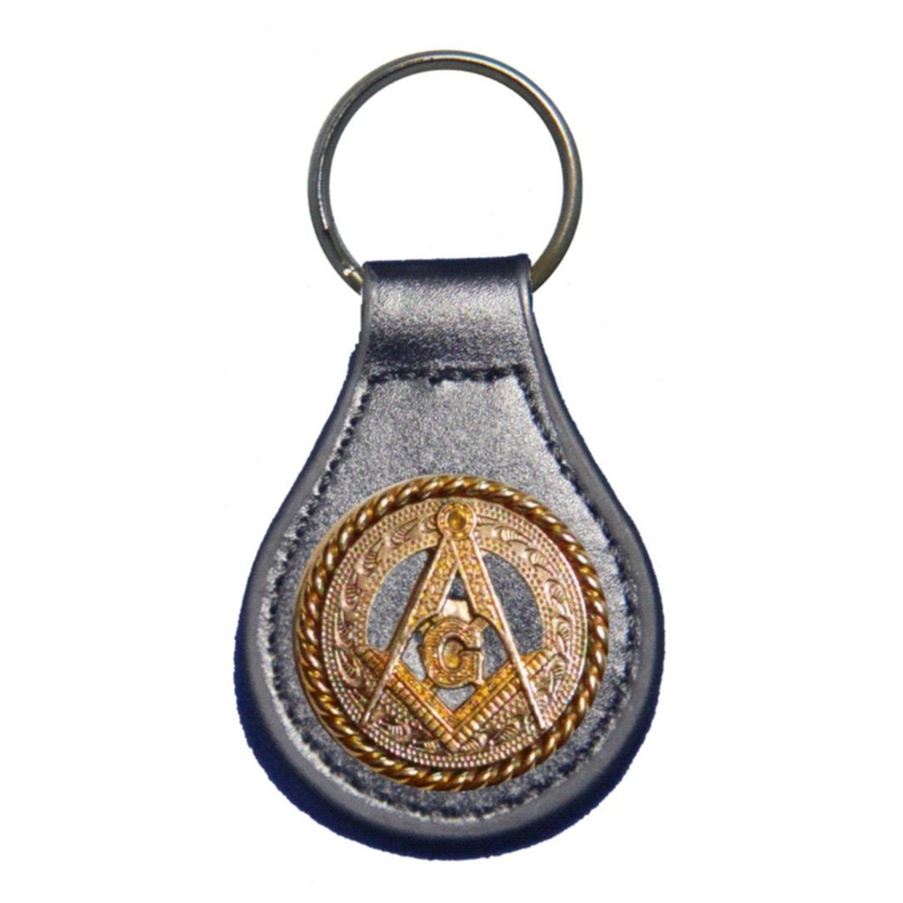 Master Mason Blue Lodge Keychain - Gold Square & Compass