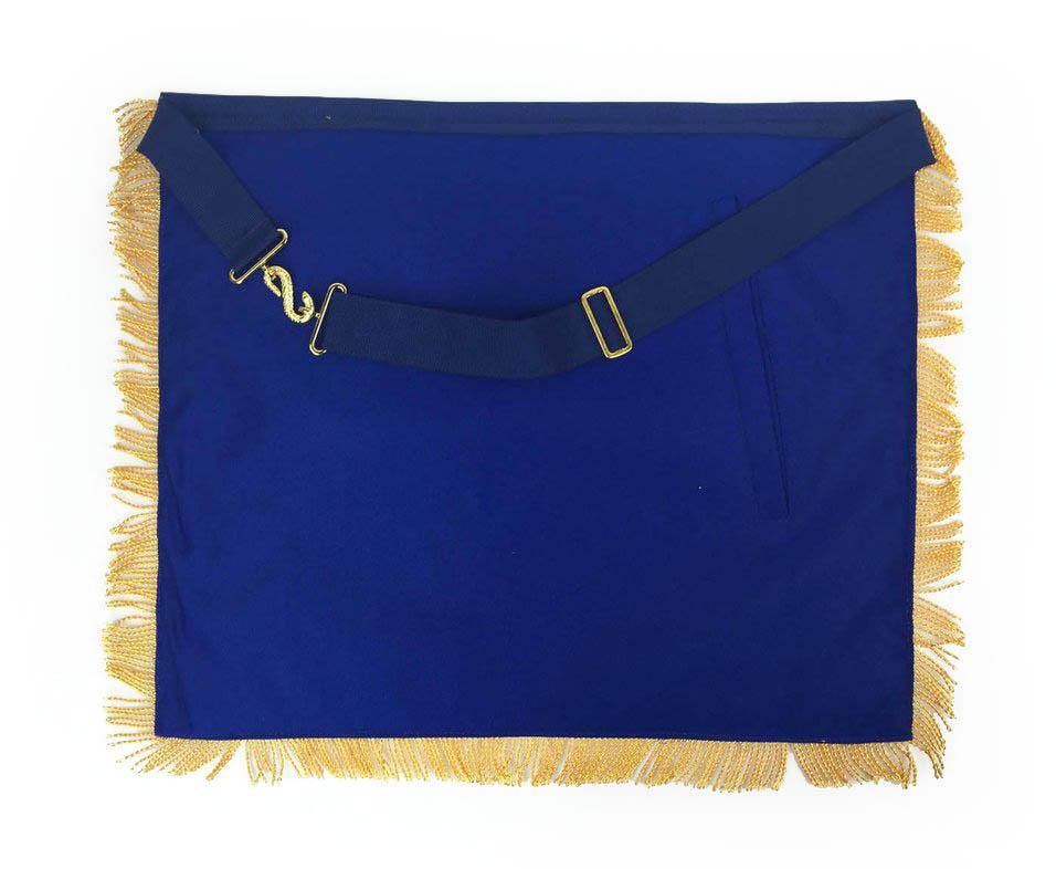 Past Master Blue Lodge Apron - Navy Blue with Wreath