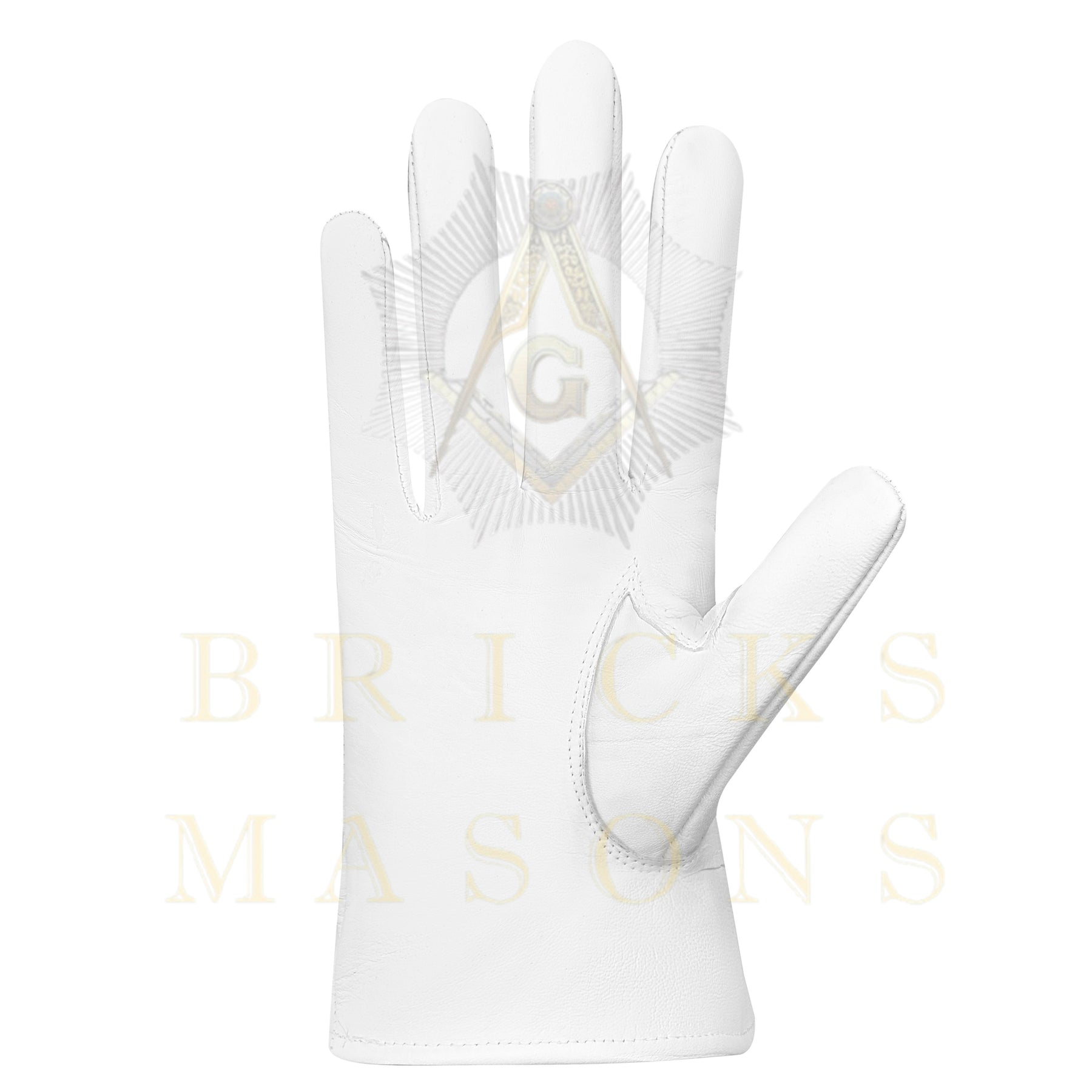 Elks of the World Gloves - White Leather Civil Liberties - Bricks Masons