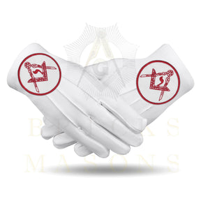 Scottish Rite Gloves - White Cotton Central Jurisdiction