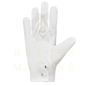 DOI Gloves - White Cotton York Rite - Bricks Masons