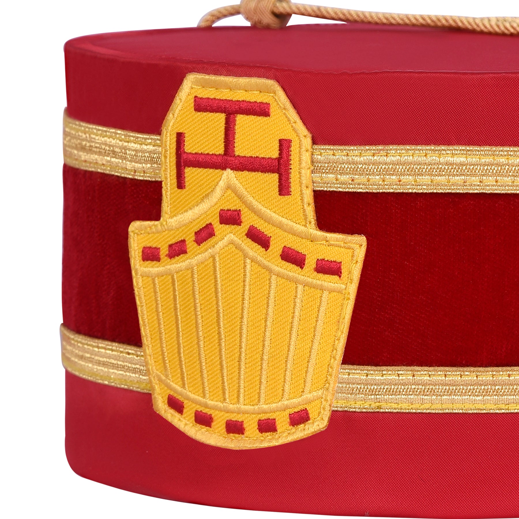 High Priest Royal Arch Chapter Crown Cap - Red Velvet & Gold Rope