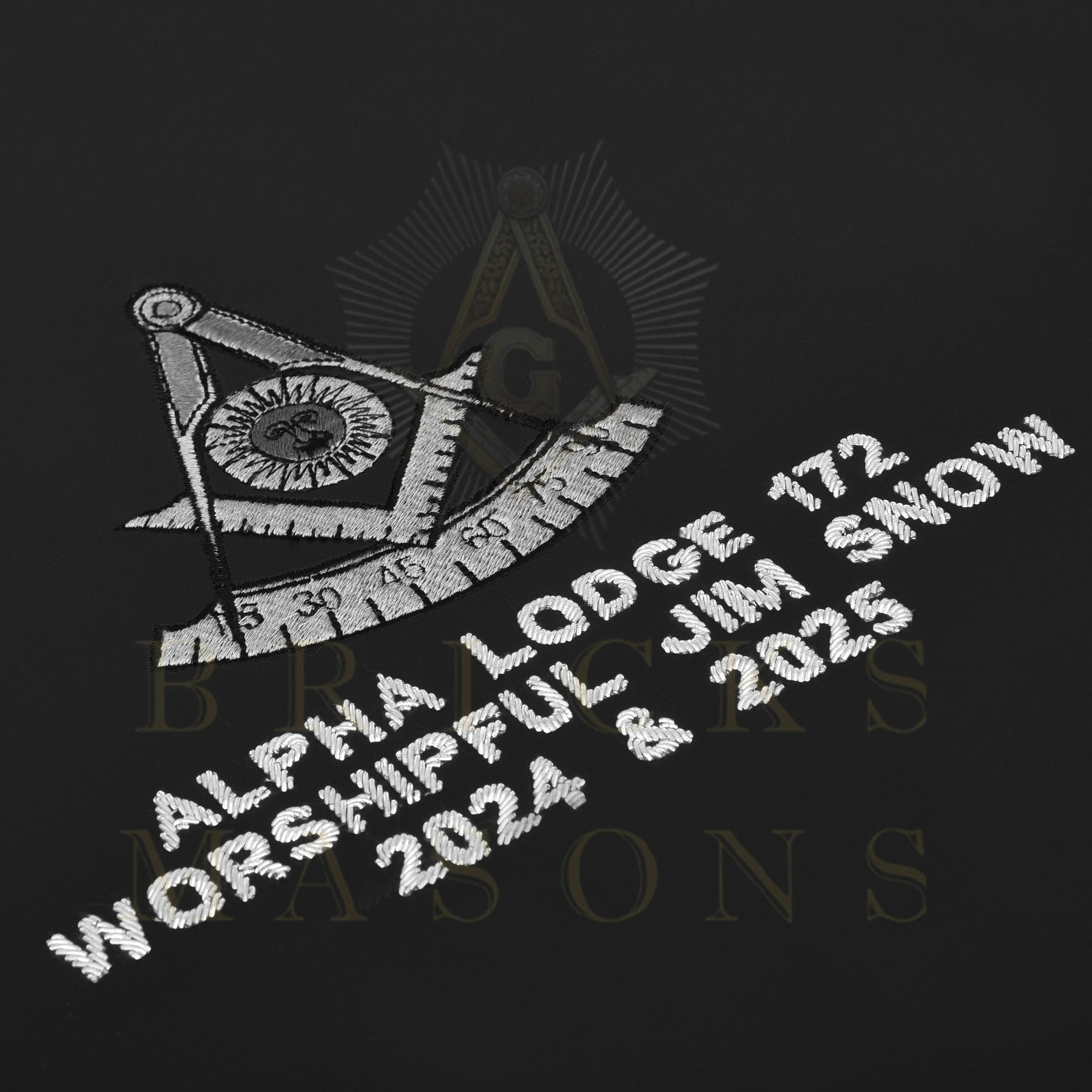 Past Master Blue Lodge Apron Case - Personalized Silver Emblem Various Sizes & Materials - Bricks Masons