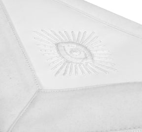Past Grand Master Blue Lodge Apron - White Bullion Embroidery With Fringe - Bricks Masons