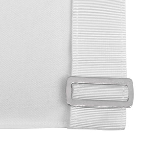 Past Grand Master Blue Lodge Apron - White Bullion Embroidery With Fringe - Bricks Masons