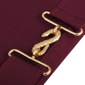 Worshipful Master Emulation Rite Apron - Turquoise & Maroon Moire with Gold Triple Taus - Bricks Masons