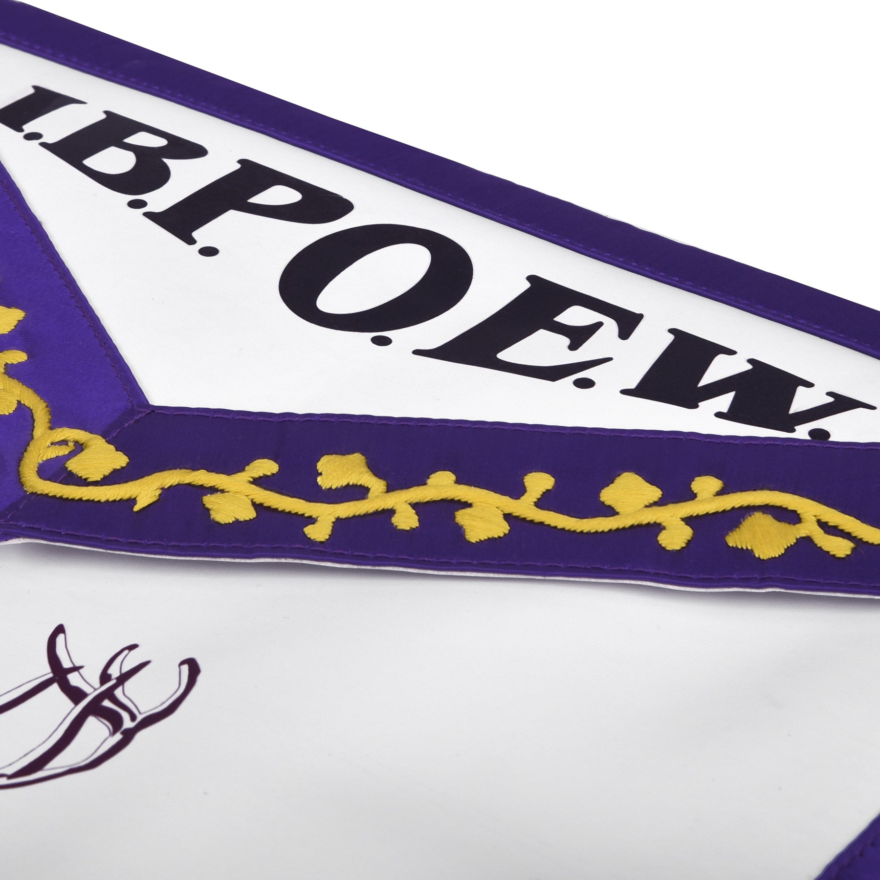 Elks of the World Apron - Satin Borders With Purple Cord Tassels