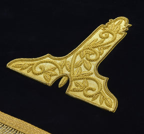 Senior Warden Blue Lodge Officer Pedestal Cover - Dark Blue Velvet With Gold Bullion - Bricks Masons