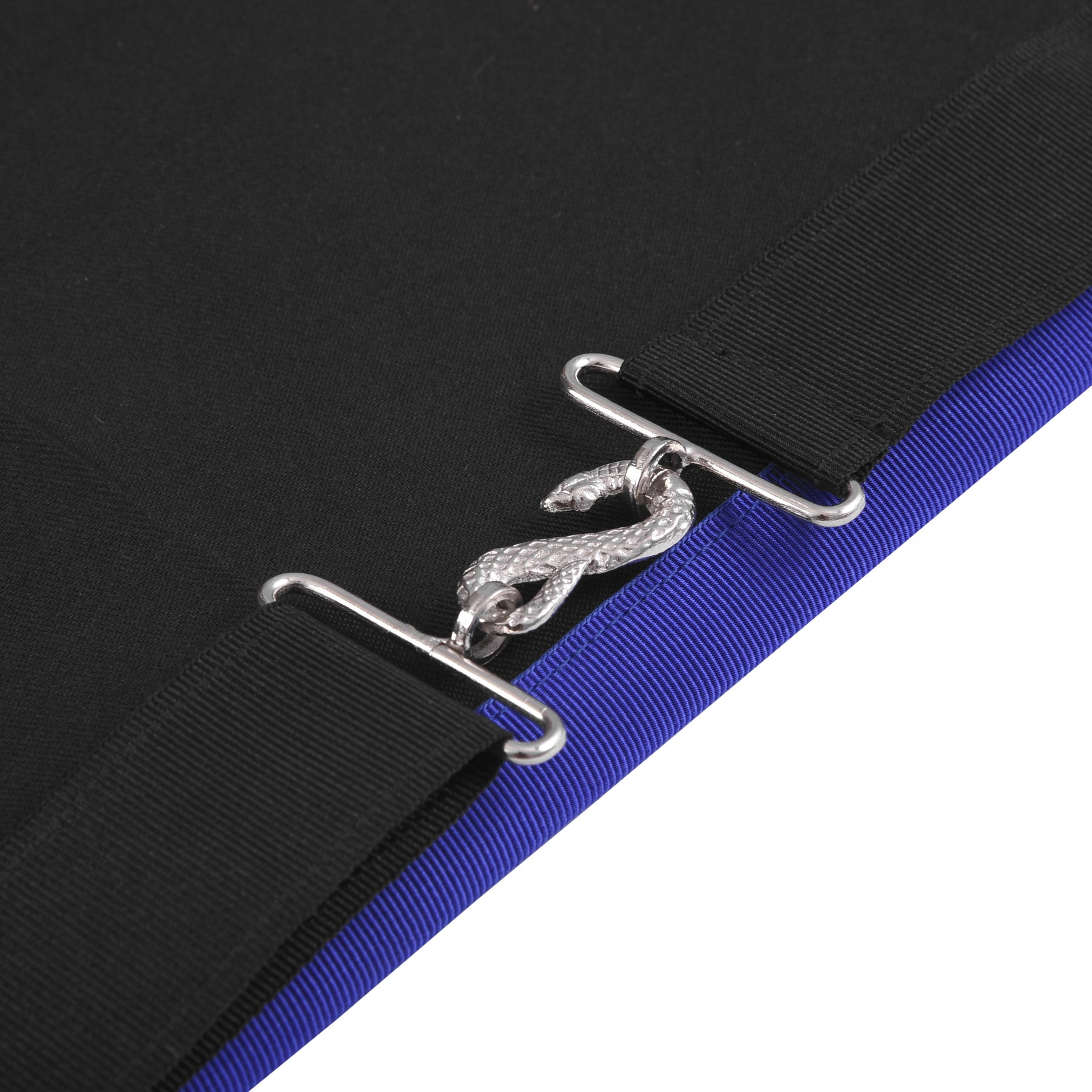 Marshal Blue Lodge Officer Apron - Royal Blue With Silver Plated Snake fitting - Bricks Masons