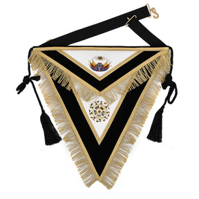 32nd Degree Scottish Rite Apron - Black Velvet Hand Embroidery With Tassels