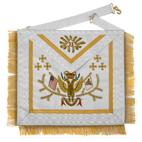 33rd Degree Scottish Rite Apron - Hand Embroidery Wings Up ALL COUNTRIES FLAGS - Bricks Masons