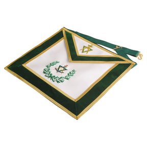 Sovereign Master Allied Masonic Degrees Apron - Green Velvet - Bricks Masons