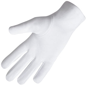 Grand Master Blue Lodge Glove - Pure Cotton With White Patch - Bricks Masons