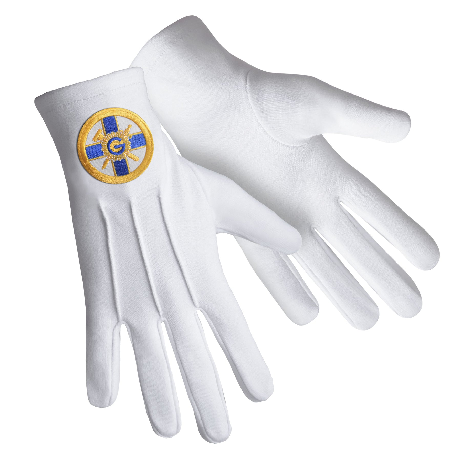 Eminent Prior KYCH Knights of the York Cross of Honour Glove - Pure Cotton With Round Patch - Bricks Masons