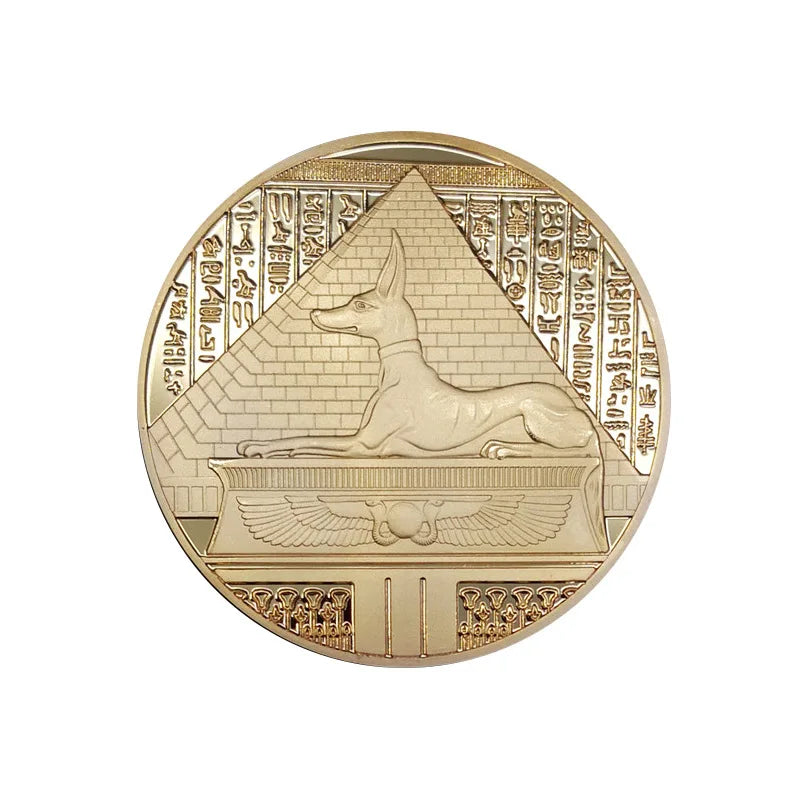 1pc Gold Plated Egypt Death Protector Anubis Coin Copy Coins Egyptian God Of Death Commemorative Coins Collection Gift - Bricks Masons