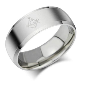 Master Mason Blue Lodge Ring - Square & Compass Band -Different colors