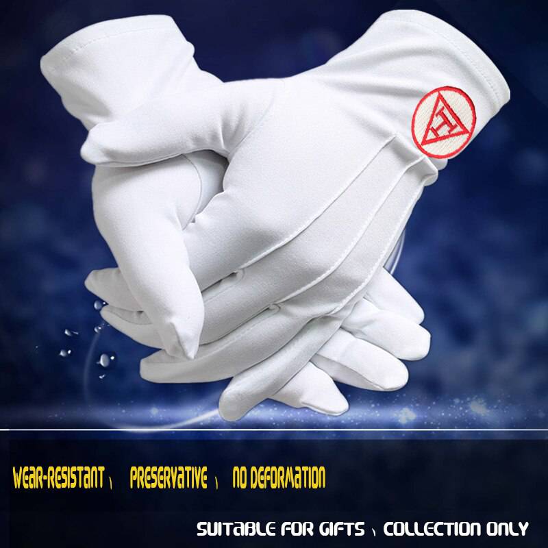 Royal Arch Chapter Gloves - Red Triple Tau