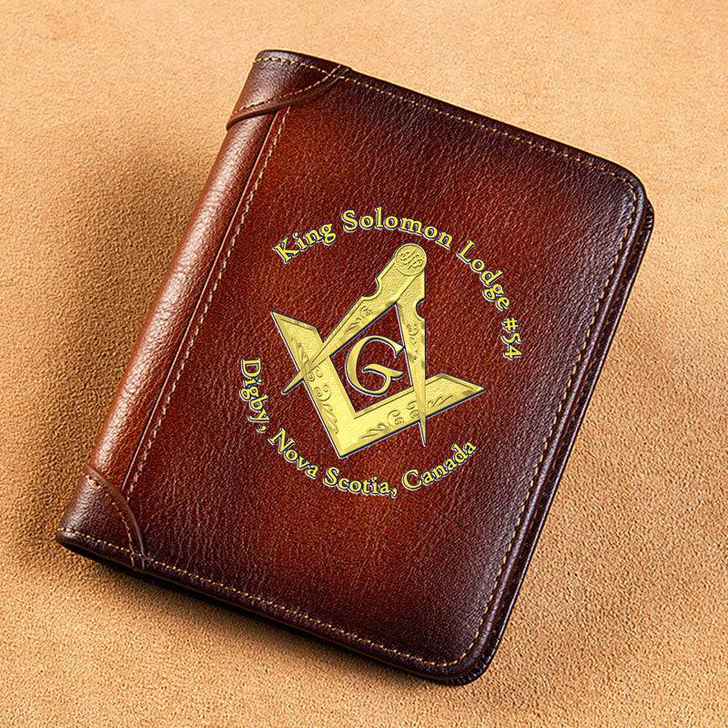 Master Mason Blue Lodge Wallet - GENUINE LEATHER King Solomon Lodge