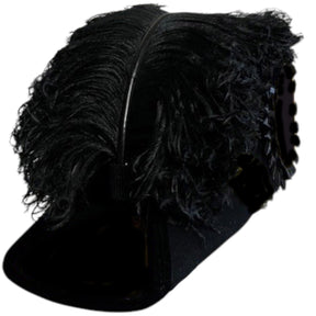Line Officer Knights Templar Chapeau - All Black Plumes