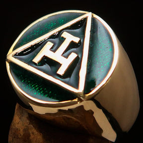 Royal Arch Chapter Ring - Green Solid Brass