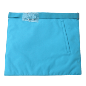 Master Mason Blue Lodge French Apron - Sky Blue Silk & Moire