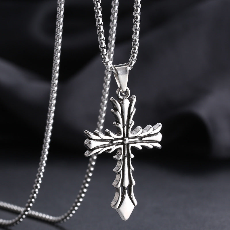 Knights Templar Commandery Necklace - Silver & Black Cross - Bricks Masons