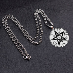 Ancient Israel Necklace - Pentagram of Solomon Seal Kabbalah - Bricks Masons