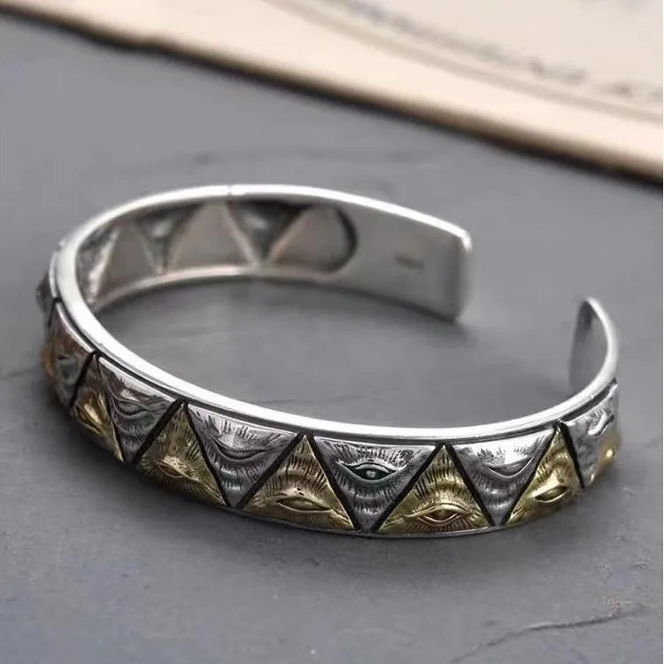 Ancient Egypt Bracelet - Silver Color Egyptian Horus Eye - Bricks Masons