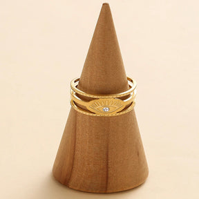 Eye Of Providence Ring - Stainless Steel Gold Plated - Bricks Masons
