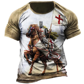 Knights Templar Commandery T-Shirt - Print Oversized Tops Short Sleeve - Bricks Masons