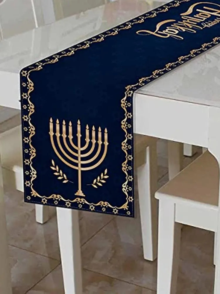 Ancient Israel Hanukkah Linen Table - Bricks Masons