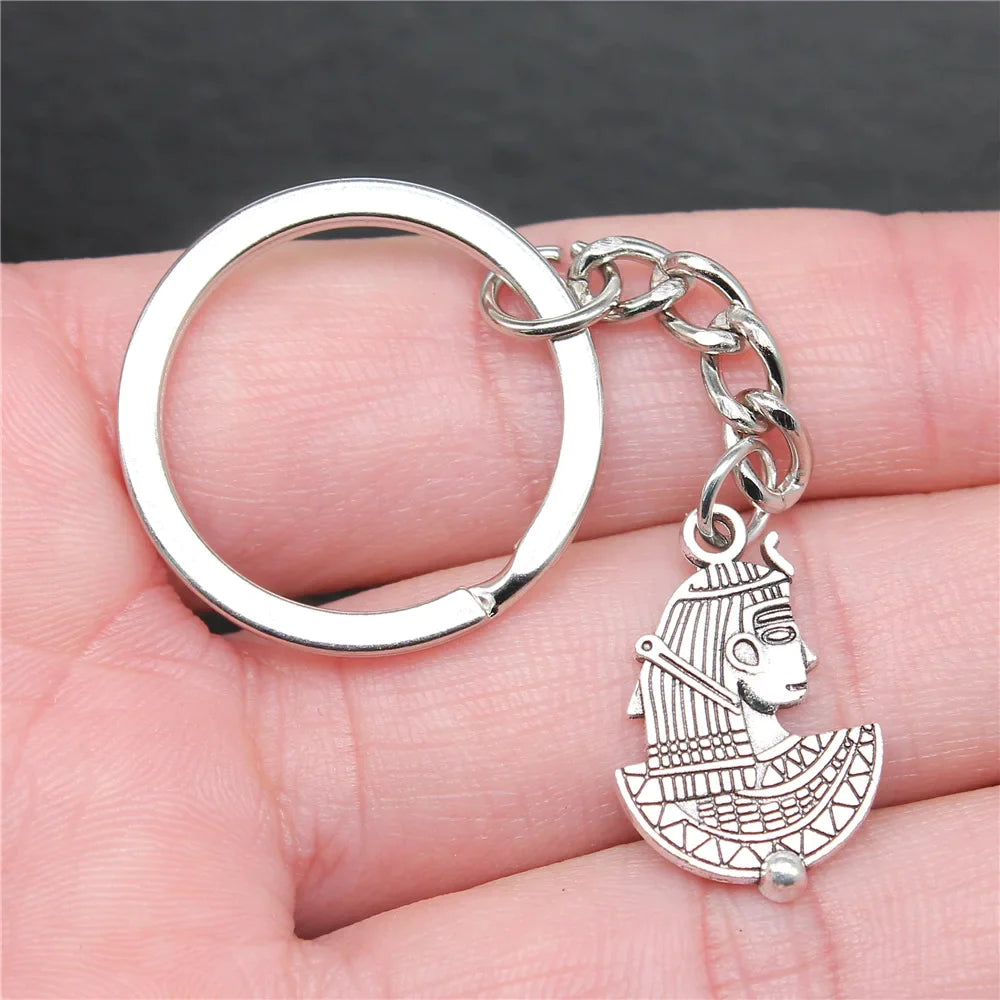 Ancient Egypt Keychain - Antique Silver Plated Zinc Alloy - Bricks Masons