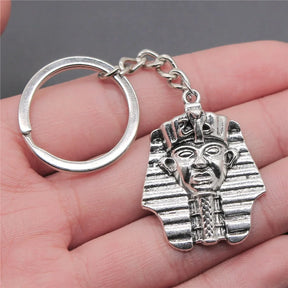 Ancient Egypt Keychain - Pharaoh Portrait Zinc Alloy Plated - Bricks Masons