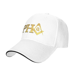 Master Mason Blue Lodge Baseball Cap - 
Black Adjustable PHA Embroidered Hat - Bricks Masons