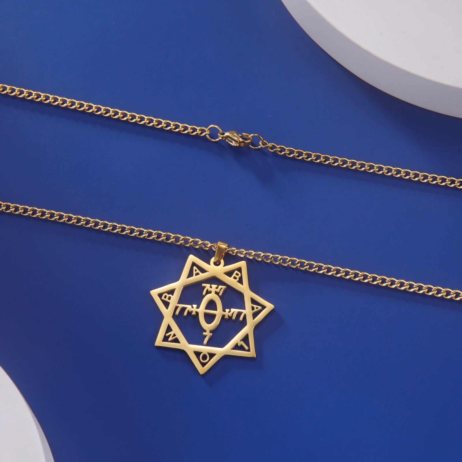 Ancient Israel Necklace - Star of Babalon Symbol Stainless Steel - Bricks Masons