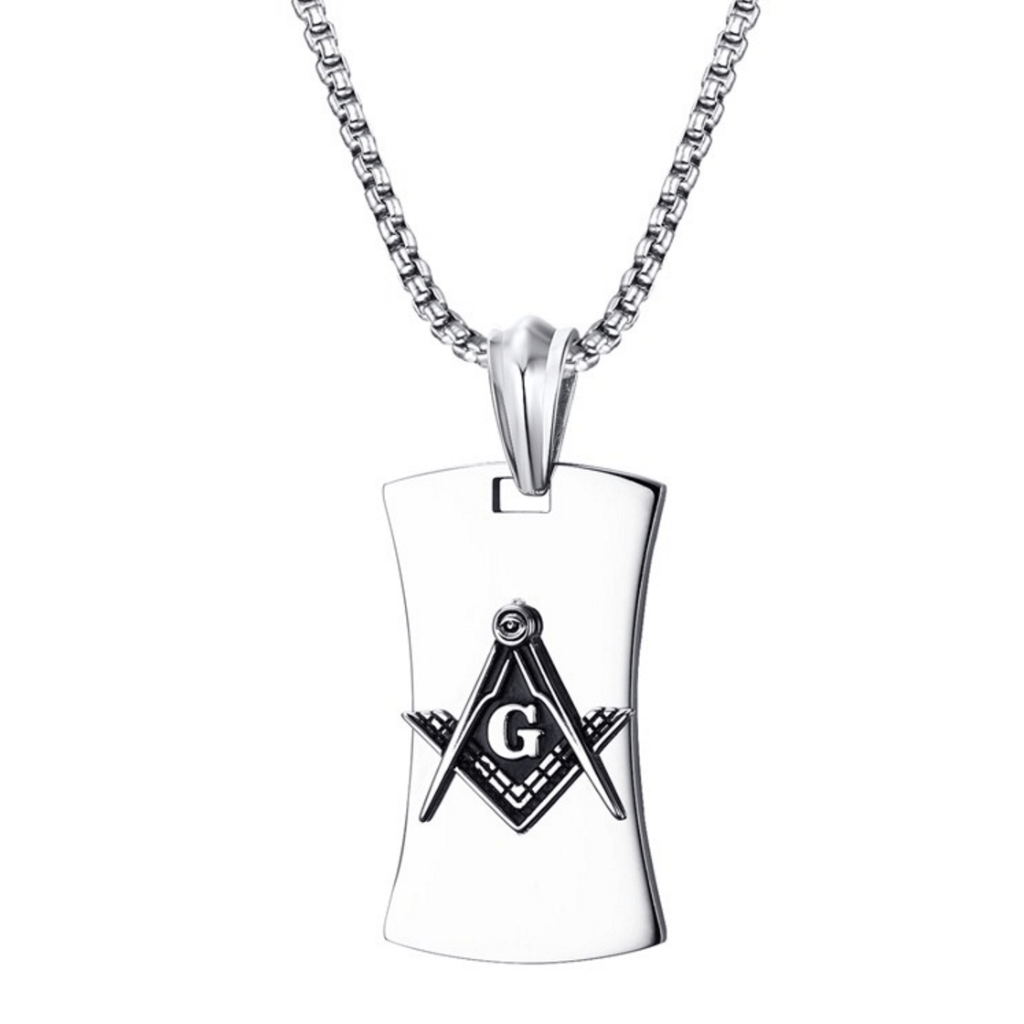 Master Mason Blue Lodge Necklace - Military Tag Titanium