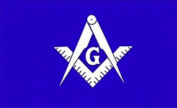 Master Mason Blue Lodge Flag - Blue & White Square & Compass G