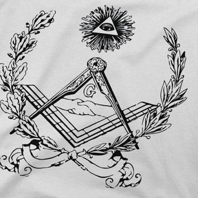 Master Mason Blue Lodge T-Shirt - White & Black Polyester