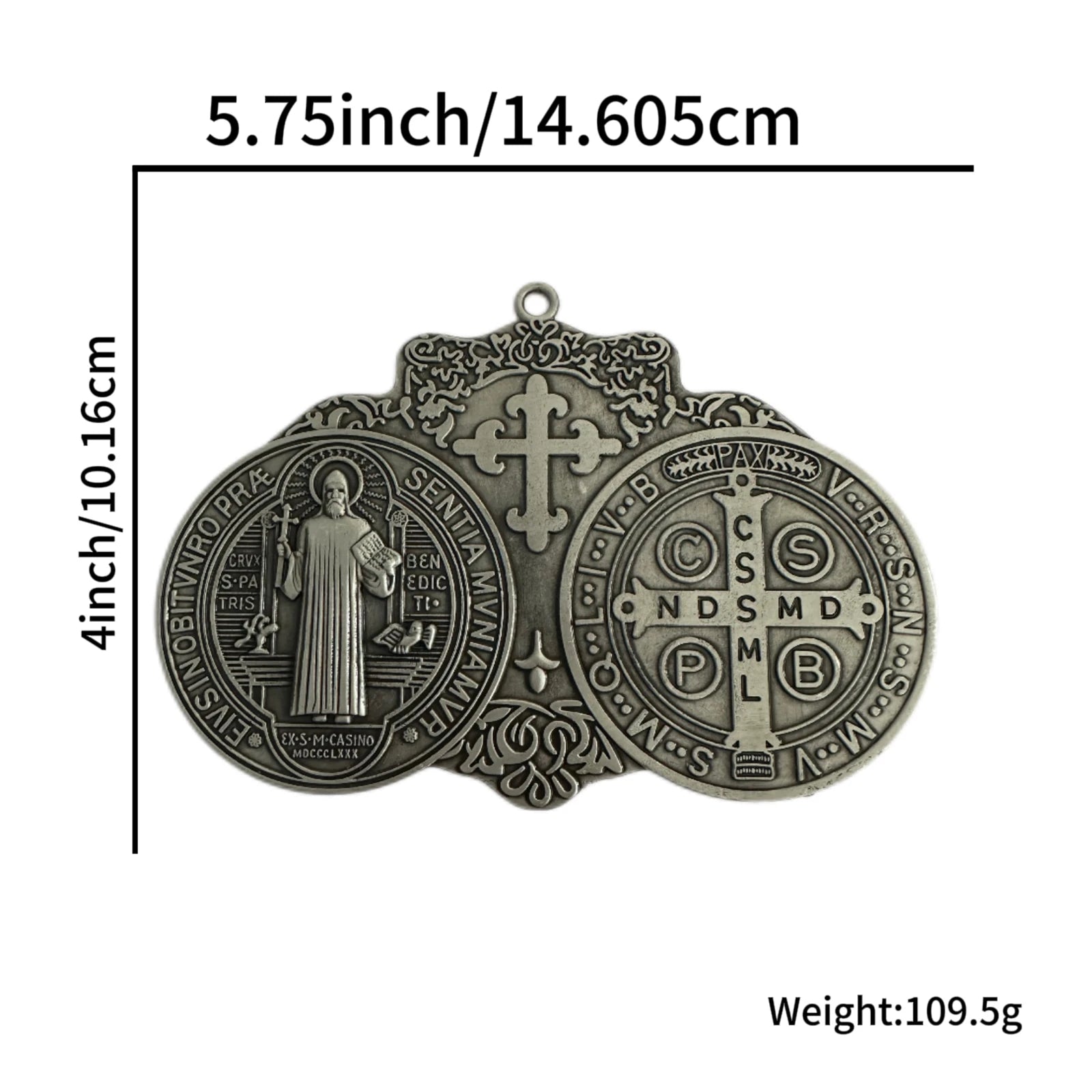 Knights Templar Commandery Car Pendant - Extra Large Saint Benedict Cross Medal