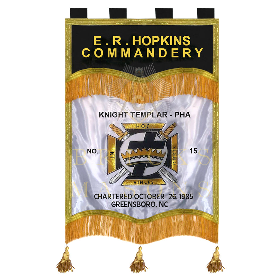 Grand Knights Templar Banner - Personalized Machine Embroidery - Bricks Masons
