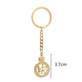 Ancient Israel Keychain - Gold Color  the Lion of Judah J - Bricks Masons