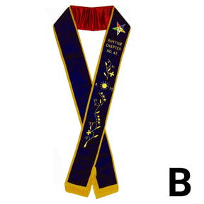 Associate Matron OES Sash - Purple Velvet - Bricks Masons