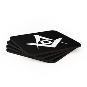 Master Mason Blue Lodge Coaster - Square & Compass G Black